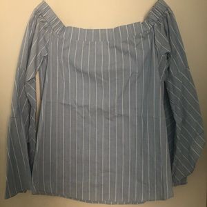 Off the shoulder striped shirt with bell sleeves
